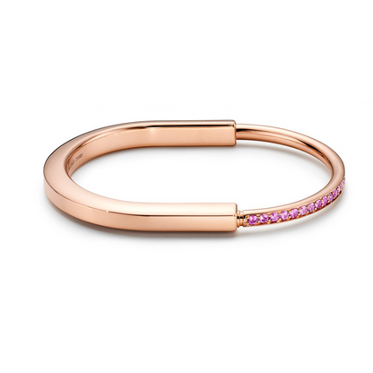 [Lume Jewelry]LOCK BRACELET ROSE DIAMOND PINK GOLD