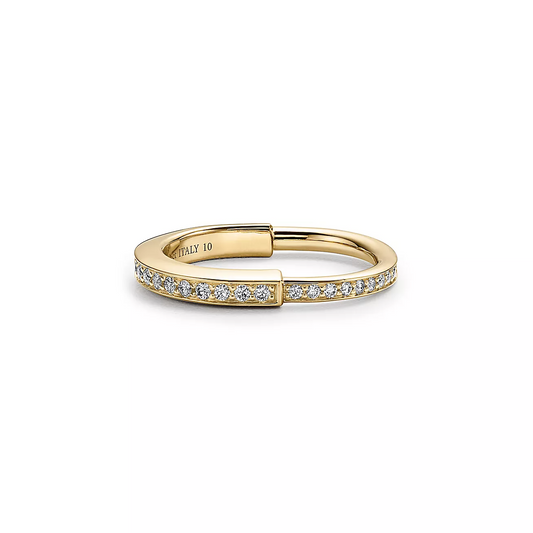 [Lume Jewelry]LOCK RING GOLD DIAMOND PAVED