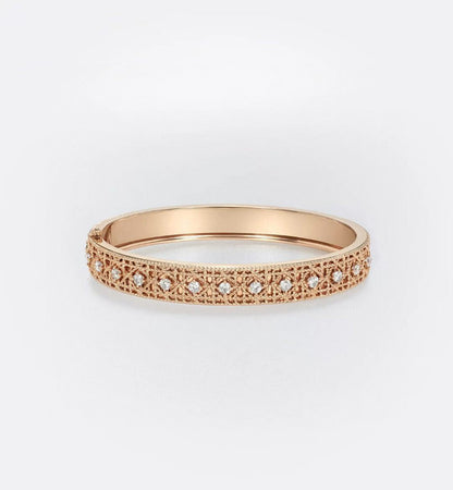 [Lume Jewelry] 2026 WOVEN-PATTERN BRACELET SET WITH FULL DIAMOND INLAY THREE-COLORS