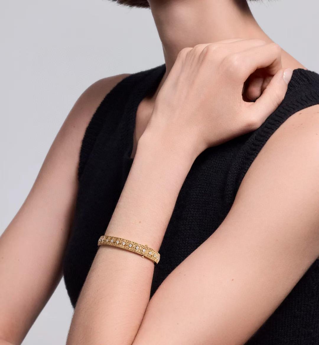 [Lume Jewelry] 2026 WOVEN-PATTERN BRACELET SET WITH FULL DIAMOND INLAY THREE-COLORS