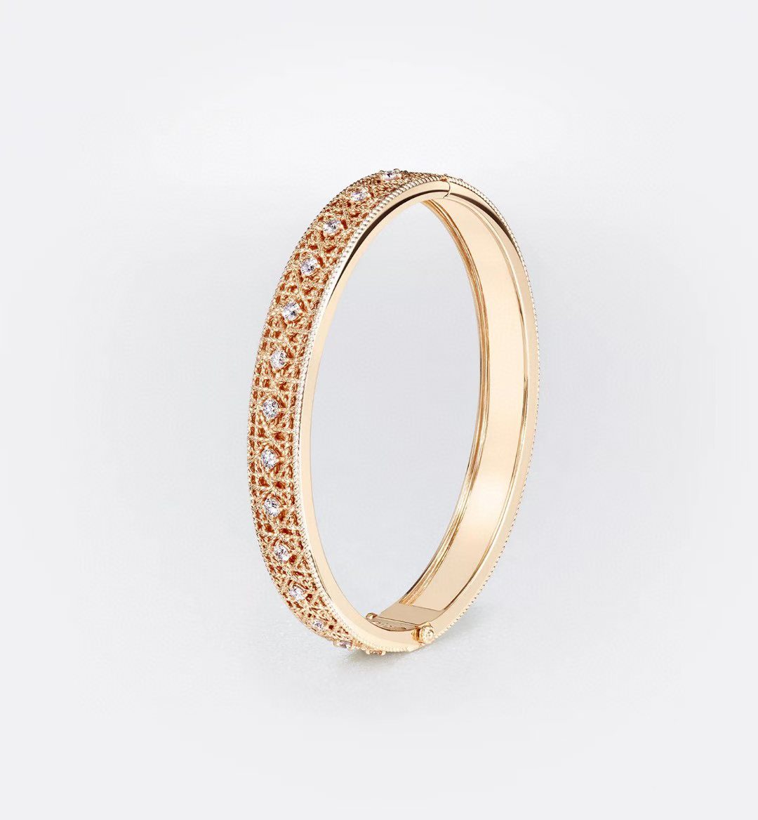 [Lume Jewelry] 2026 WOVEN-PATTERN BRACELET SET WITH FULL DIAMOND INLAY THREE-COLORS