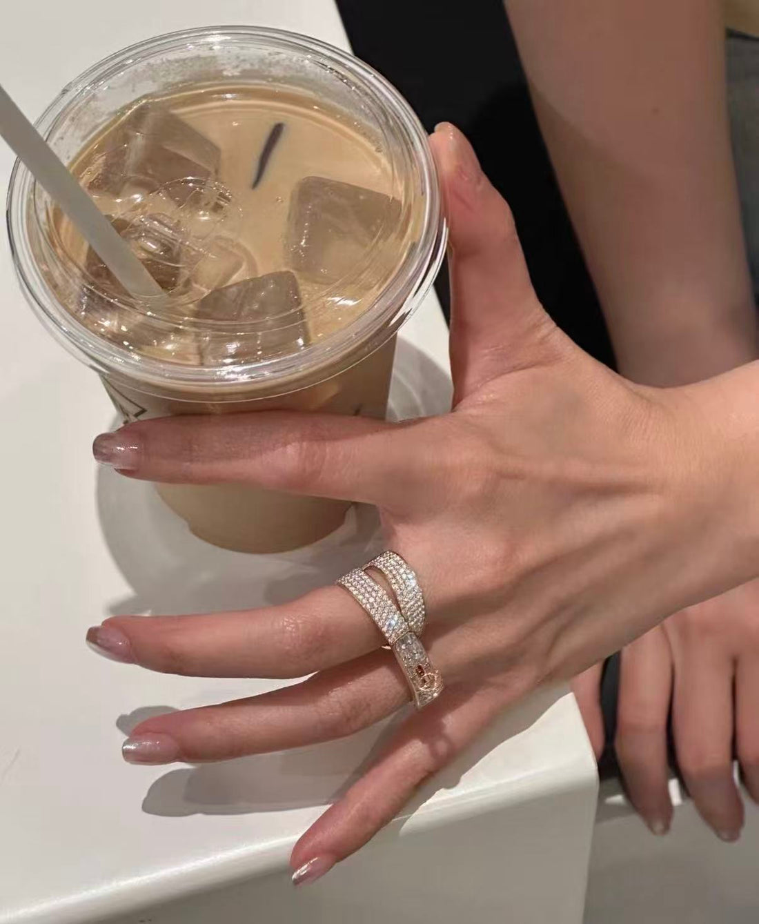 ¡®Lume Jewelry¡¯NEW STYLE FULL CIRCLE DOUBLE DIAMOND RING
