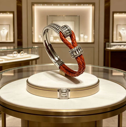 ¡®Lume Jewelry2026 New Half-Diamond Horseshoe Buckle Bangle
