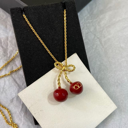 [Lume Jewelry]Red Cherry Necklace