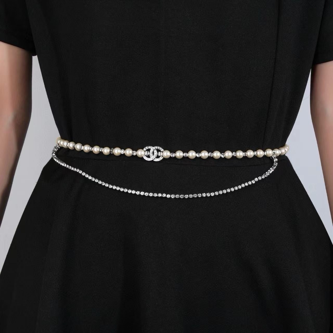 [Lume Jewelry]Double C Pearl Waist Chain