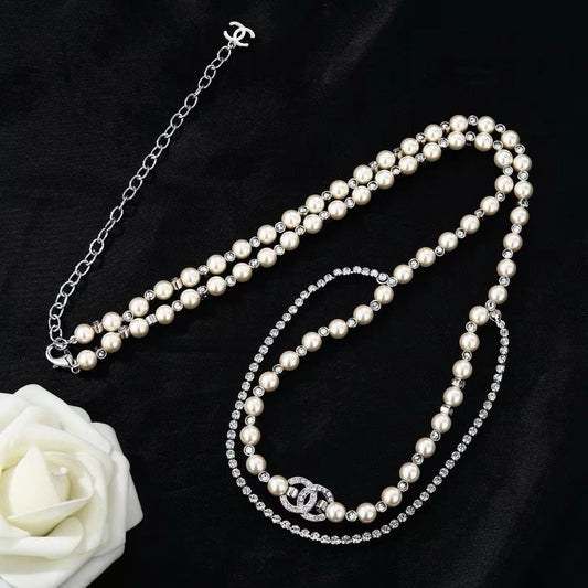 [Lume Jewelry]Double C Pearl Waist Chain