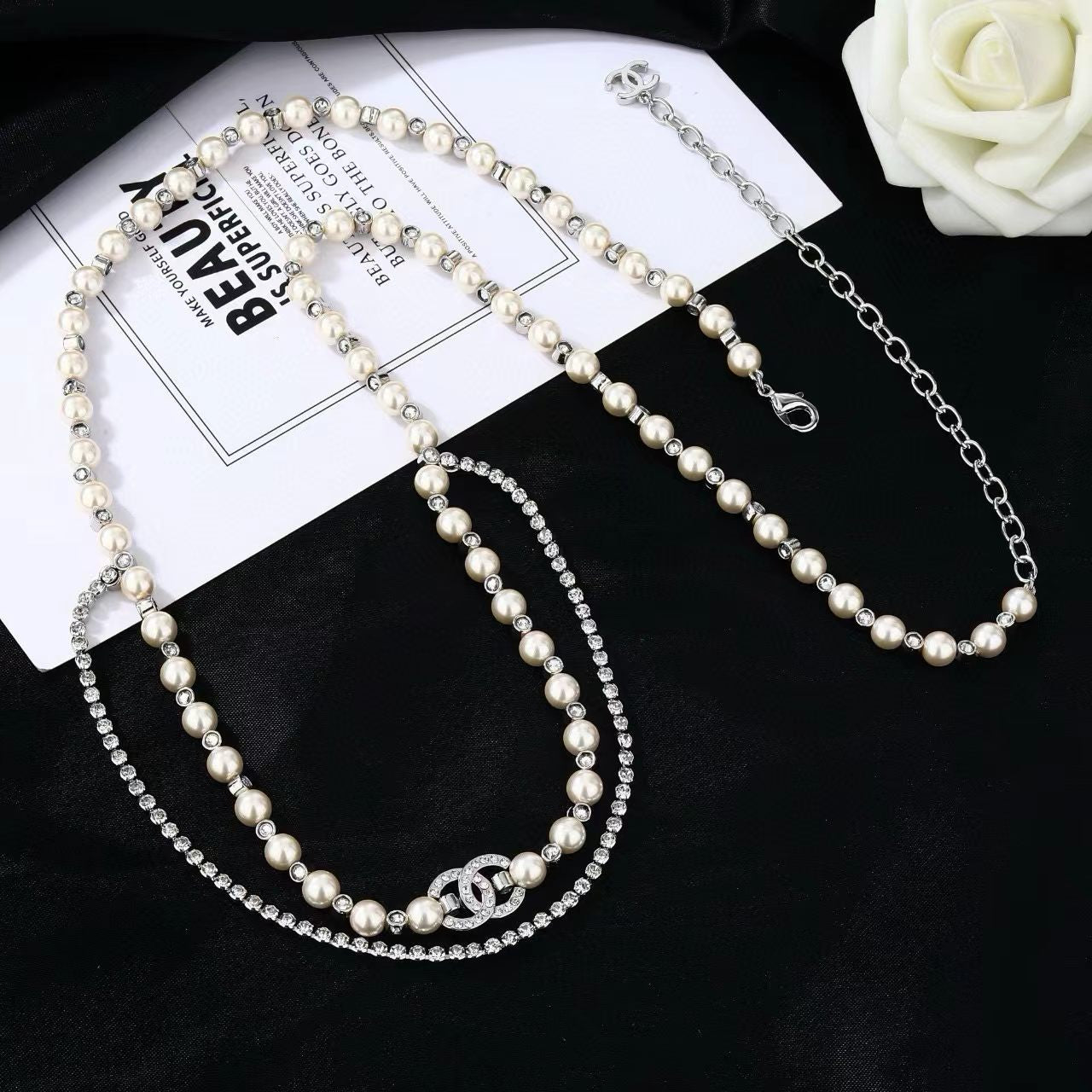 [Lume Jewelry]Double C Pearl Waist Chain