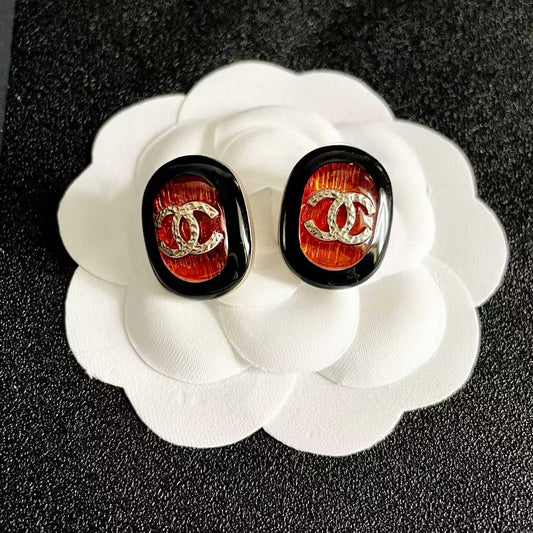 [Lume Jewelry]Amber & Glass Stud Earrings