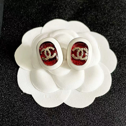 [Lume Jewelry]Amber & Glass Stud Earrings