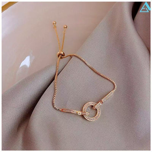 Spring Summer New Rhinestone Geometric Bracelet, Niche Luxury Delicate Trendy All-match Bracelet