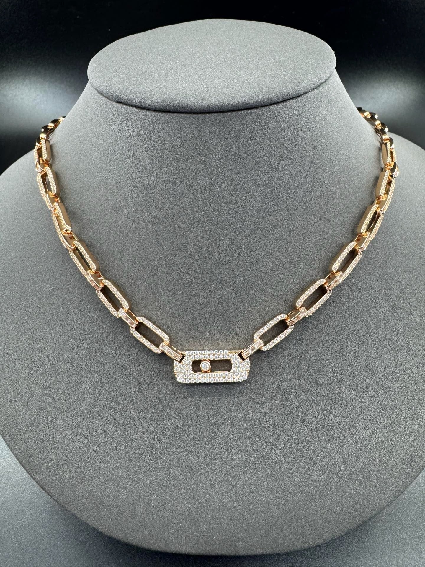 [Lume Jewelry] Move Link Pave Diamond Chain Necklace