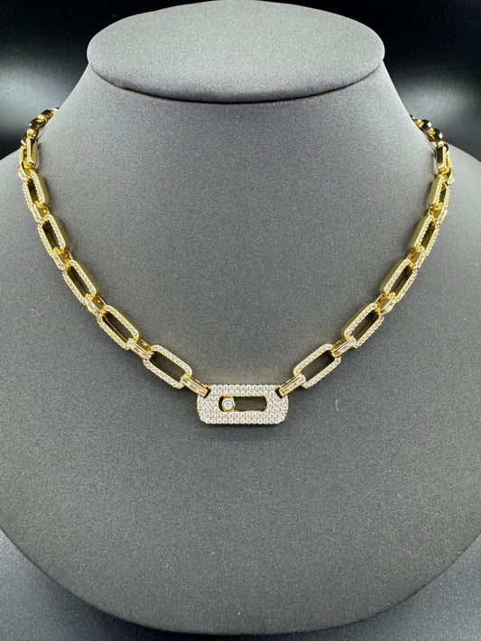 [Lume Jewelry] Move Link Pave Diamond Chain Necklace