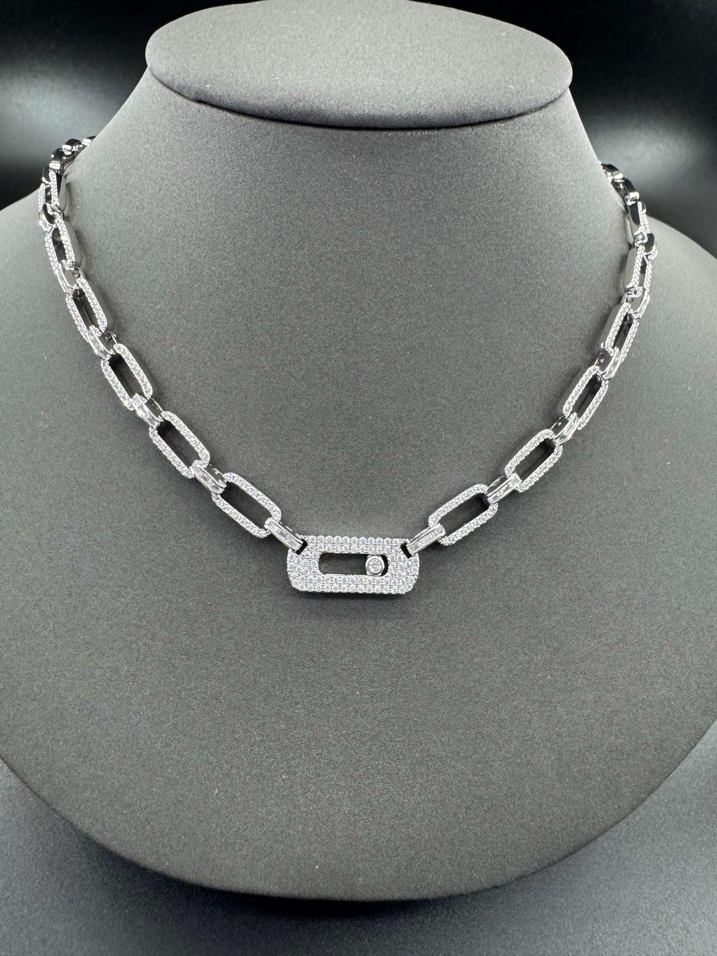 [Lume Jewelry] Move Link Pave Diamond Chain Necklace