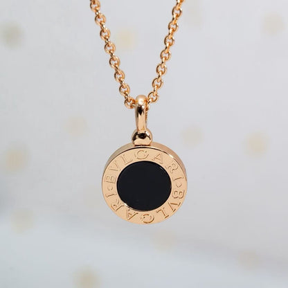 [Lume Jewelry] T  Round Double-Sided Mother-of-Pearl Necklace