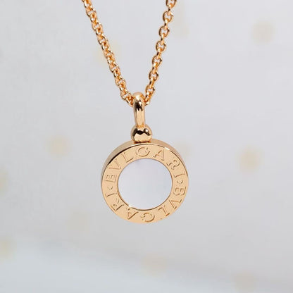 [Lume Jewelry] T  Round Double-Sided Mother-of-Pearl Necklace