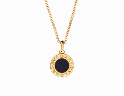 [Lume Jewelry] T  Round Double-Sided Mother-of-Pearl Necklace