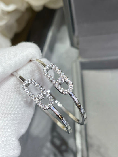 [Lume Jewelry]Move Sliding‑Diamond Hoop Earrings