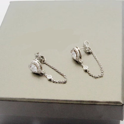 [Lume Jewelry]My Twin Heart Chain Earrings