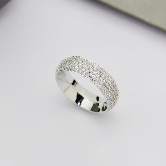 [Lume Jewelry]Fiery Full Pavé Diamond Wide Band Ring,