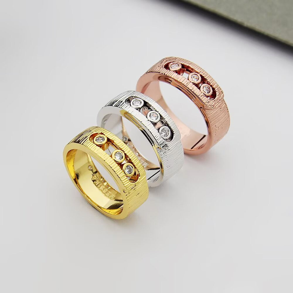 [Lume Jewelry]Move Wide 3 Moving Diamond Men's Ring