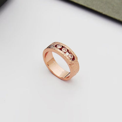 [Lume Jewelry]Move Wide 3 Moving Diamond Men's Ring