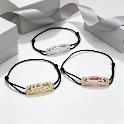 [Lume Jewelry]Care(Large-4mm) pink cord pavé bracelet