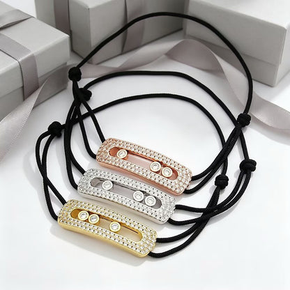 [Lume Jewelry]Care(Large-4mm) pink cord pavé bracelet