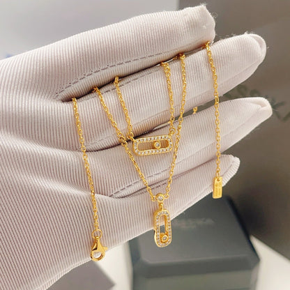 [Lume Jewelry]MOVE 2 ROW DIAMOND NECKLACE