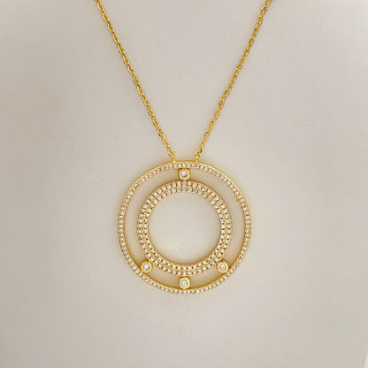 [Lume Jewelry] Move Romane Pavé Diamond Sliding Circle Long Necklace