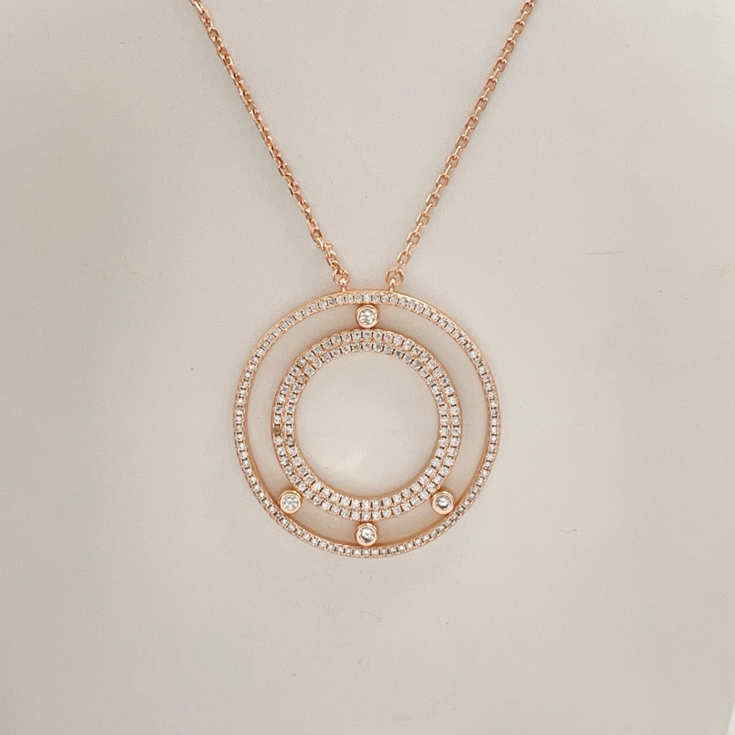 [Lume Jewelry] Move Romane Pavé Diamond Sliding Circle Long Necklace