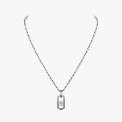 [Lume Jewelry]So Move Paper‑Clip Sliding Diamond Necklace