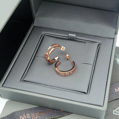 [Lume Jewelry] Move Double Hoop Earrings, 3 Movable Stones