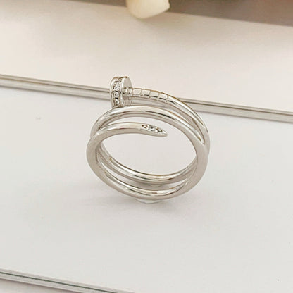 ¡®Lume Jewelry¡¯Juste un Clou Double‑Loop Diamond‑Set Ring