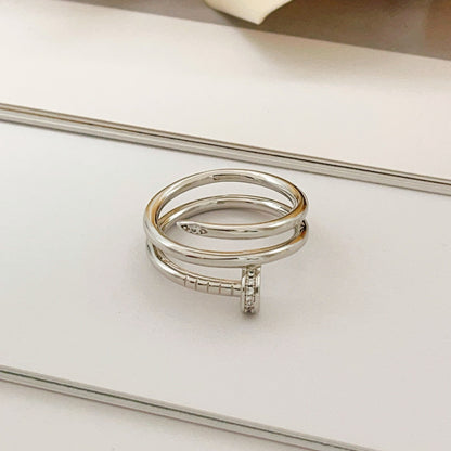 ¡®Lume Jewelry¡¯Juste un Clou Double‑Loop Diamond‑Set Ring