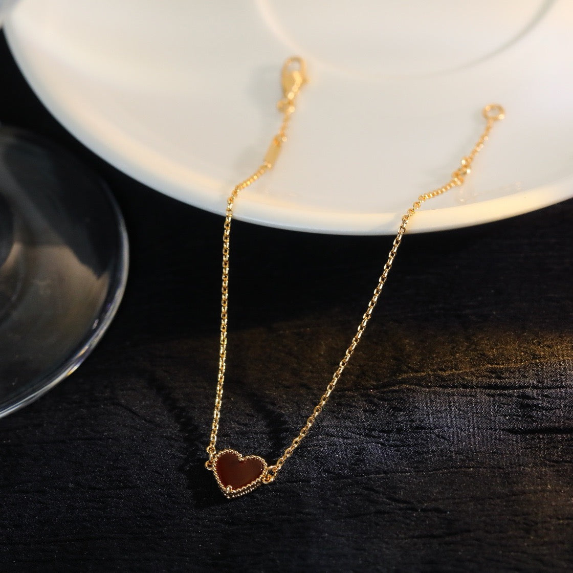 ¡®Lume Jewelry¡¯Sweet Alhambra Mini Carnelian Heart Bracelet
