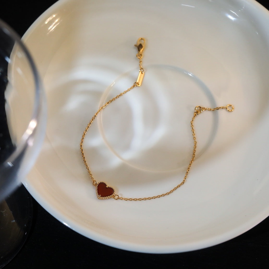 ¡®Lume Jewelry¡¯Sweet Alhambra Mini Carnelian Heart Bracelet