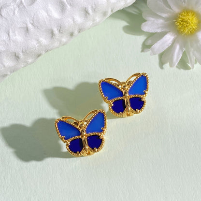¡®Lume Jewelry¡¯ Sweet Alhambra Butterfly Earstuds, Blue Chalcedony