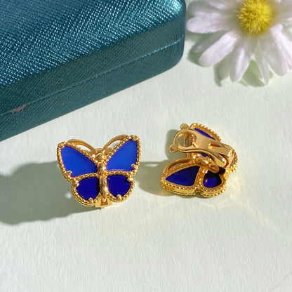 ¡®Lume Jewelry¡¯ Sweet Alhambra Butterfly Earstuds, Blue Chalcedony