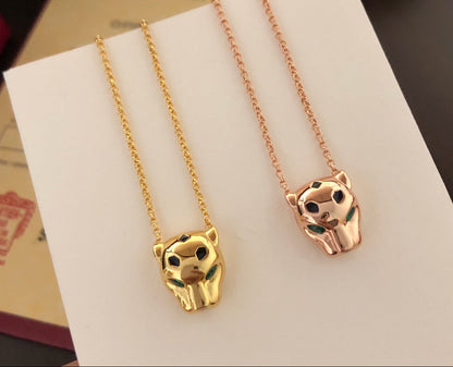 ¡®Lume Jewelry¡¯Panthère de  Pendant Necklace, Panther‑Head Motif, Emerald Eyes,