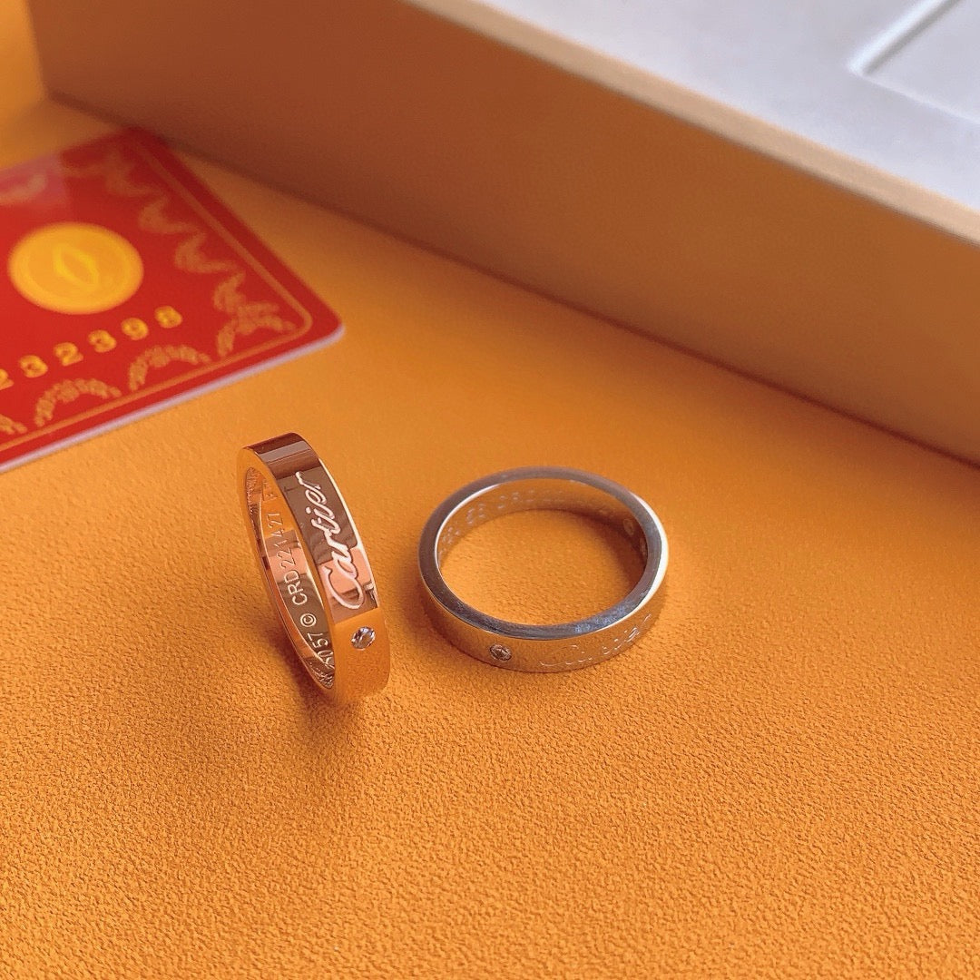 ¡®Lume Jewelry¡¯Signature Single‑Diamond Couple Band Rings