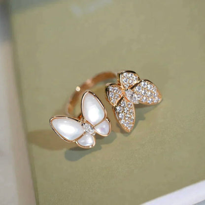 ¡®Lume Jewelry¡¯TWIN BUTTERFLY DIAMOND MOP RING