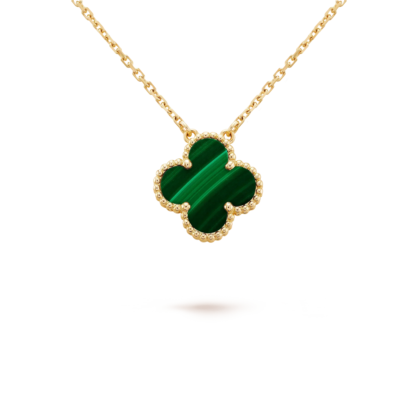 ¡®Lume Jewelry¡¯CLOVER 15MM MALACHITE SINGLE FLOWER  NECKLACE
