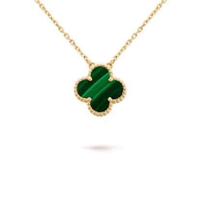 ¡®Lume Jewelry¡¯CLOVER 15MM MALACHITE SINGLE FLOWER  NECKLACE