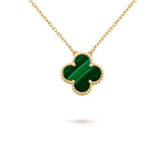 ¡®Lume Jewelry¡¯CLOVER 15MM MALACHITE SINGLE FLOWER  NECKLACE