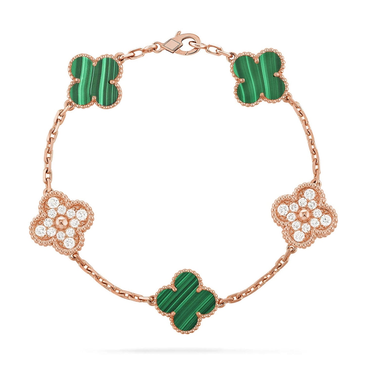 [Lume Jewelry]New  CLOVER 5 MOTIF MALACHITE BRACELET COLLECTION