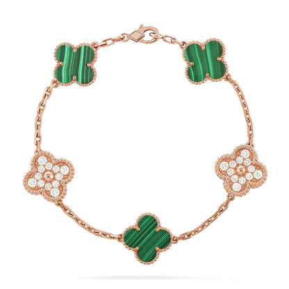 [Lume Jewelry]New  CLOVER 5 MOTIF MALACHITE BRACELET COLLECTION