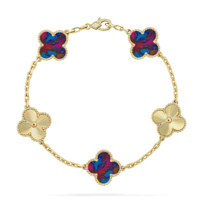 [Lume Jewelry]New CLOVER 5 MOTIF COLOR GEMSTONES BRACELET COLLECTION