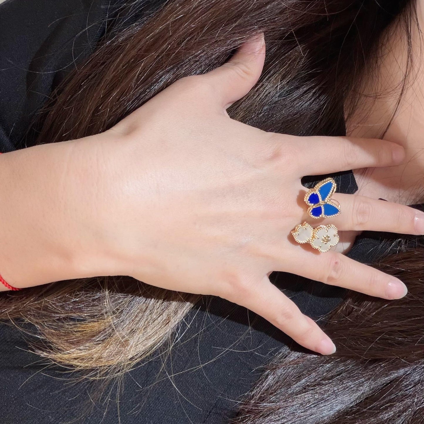 [Lume Jewelry] 2026 NEW MODEL SPRING LUCKY 3 MOTIF GOLD RING