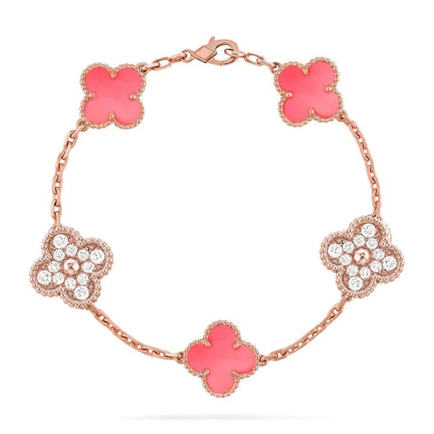 [Lume Jewelry]New  CLOVER 5 MOTIFS  PINK MOP BRACELET COLLECTION