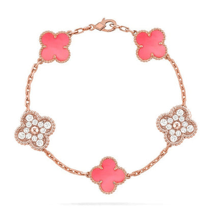 [Lume Jewelry]New  CLOVER 5 MOTIFS  PINK MOP BRACELET COLLECTION